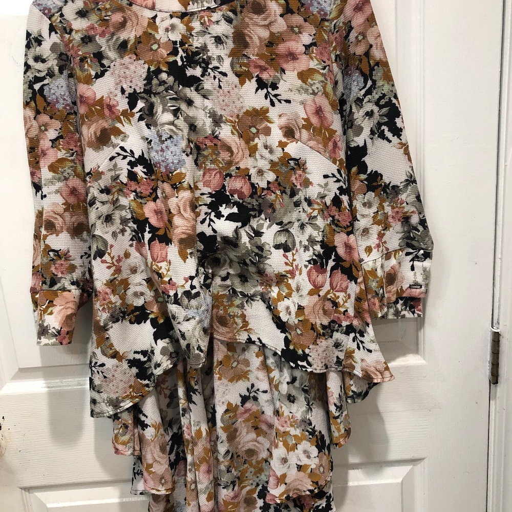 Floral high low blouse